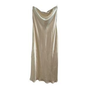 NWT Reformation Joana Silk Dress in Ivory, Size Large